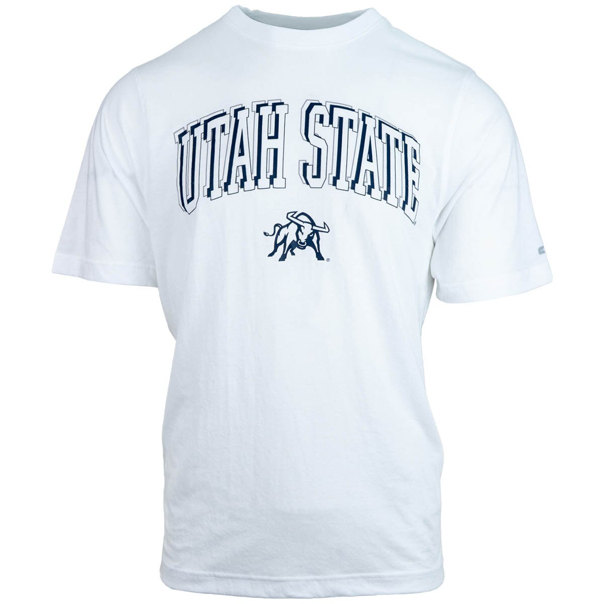 Men's utah state font and aggies on back white t-shirt